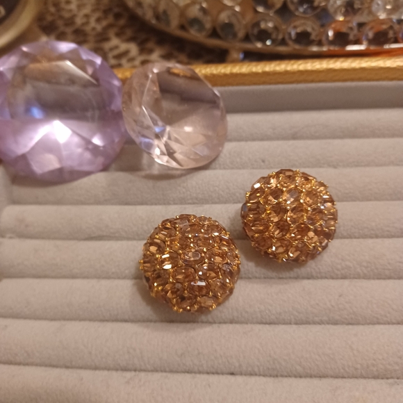 RARE VINTAGE CINER TOPAZ CLIP ON EARRINGS - Picture 1 of 5